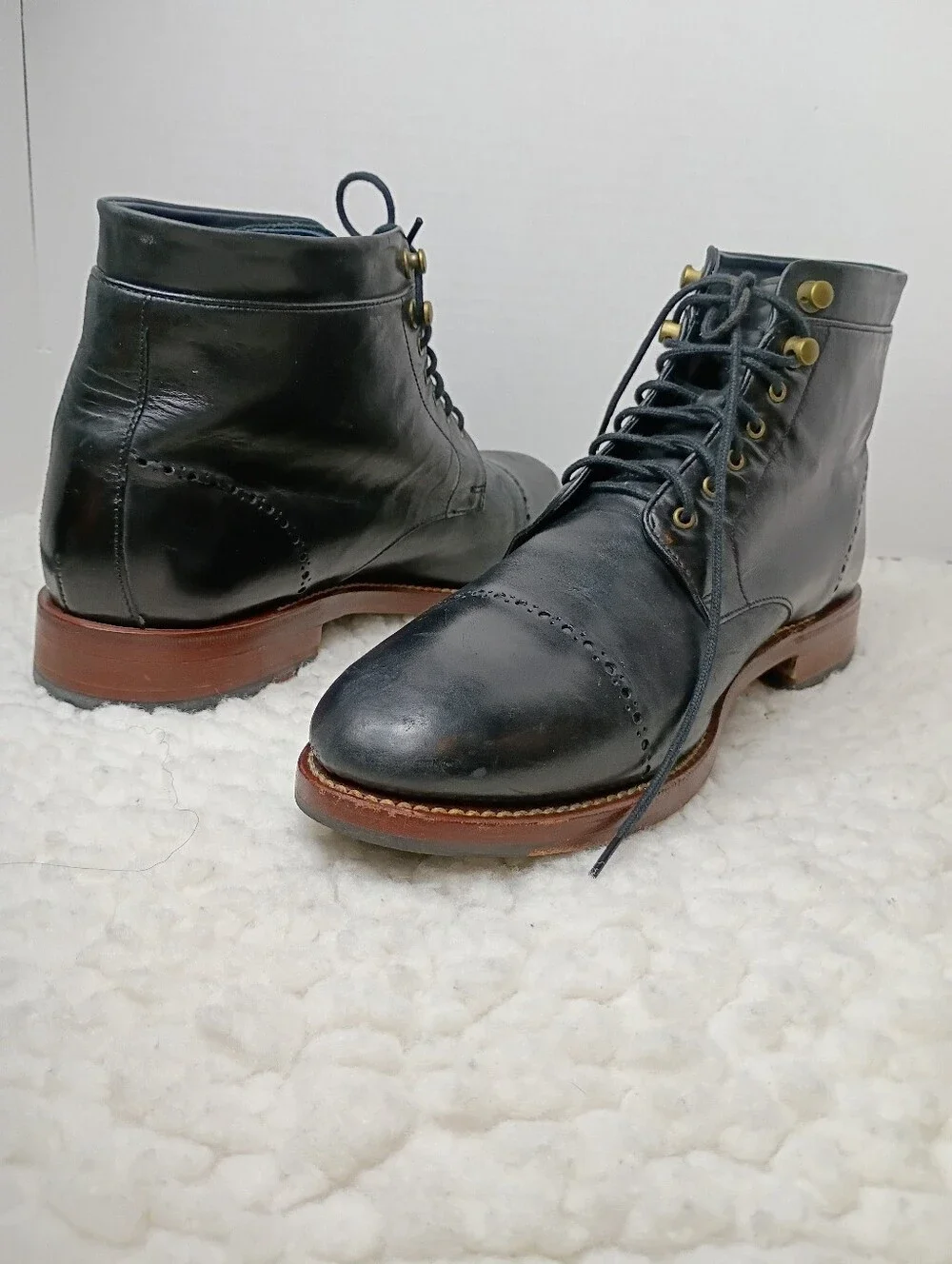 Cole Haan Martin Cap Toe Chukka Boots Men's 10M Black Leather Goodyear Welt